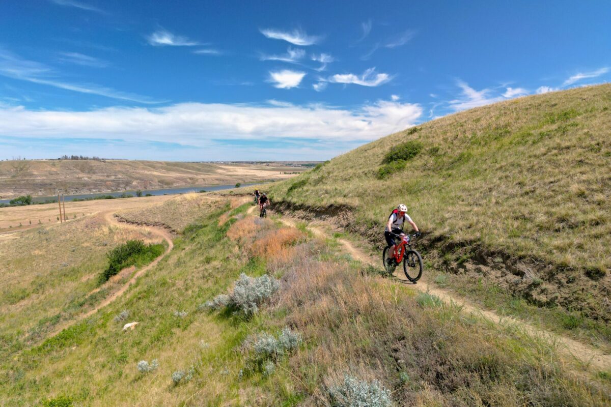 Bikers riding trails in Medicine Hat
